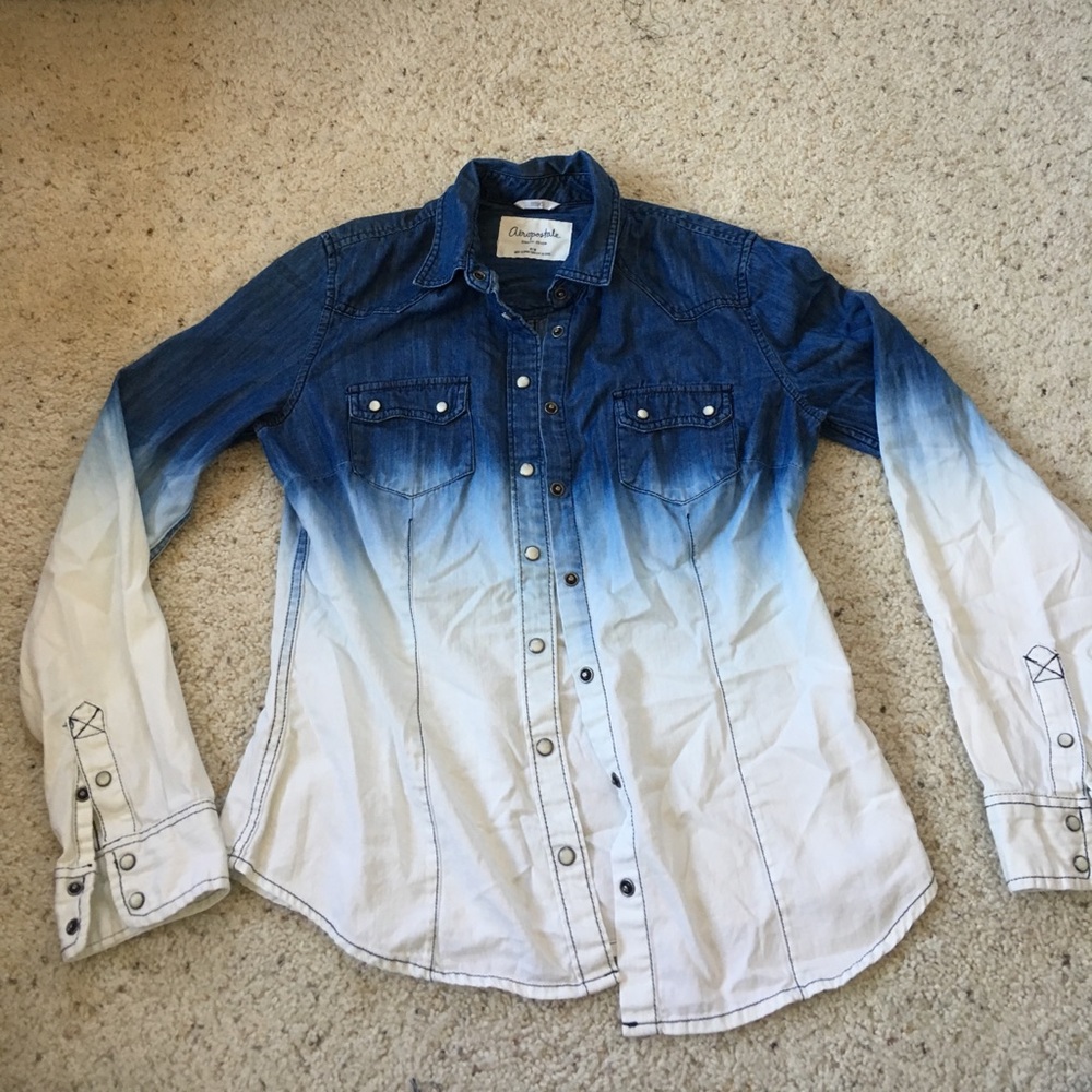 Long sleeve denim flannel