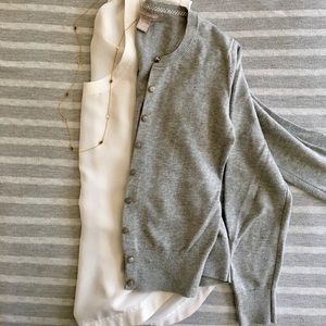 BR- cardigan, light grey, cotton (PS)