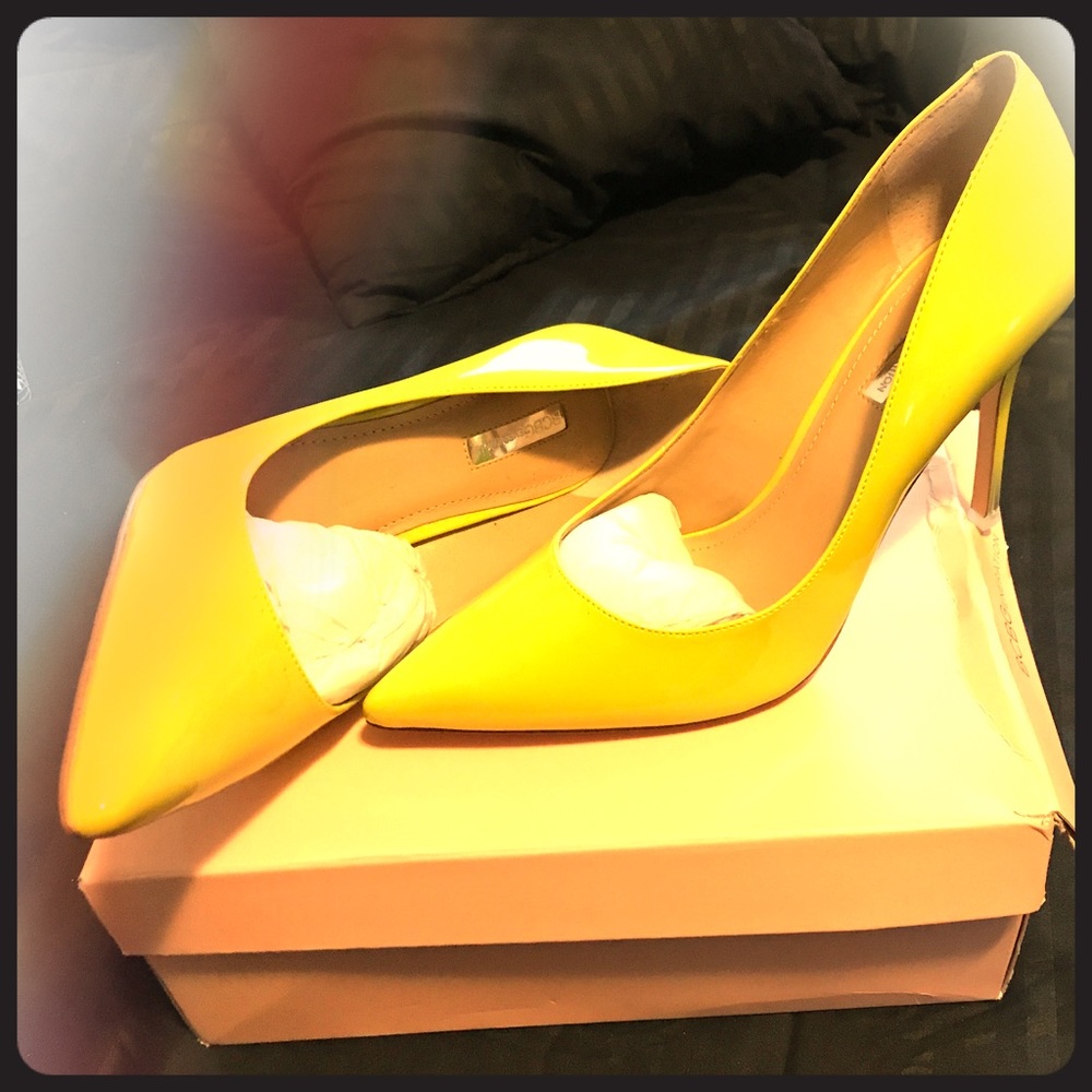 BCBG Chartreuse Patent Pumps