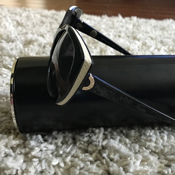 BVLGARI Cat Eye Sunglasses Black with White Trim main image 6