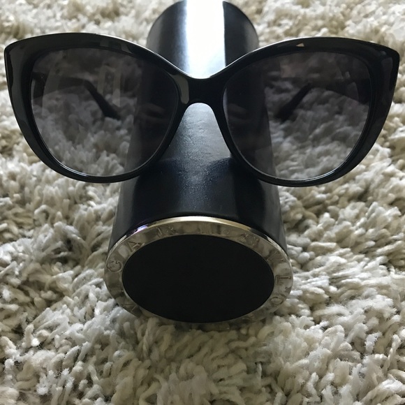 BVLGARI Cat Eye Sunglasses Black with White Trim