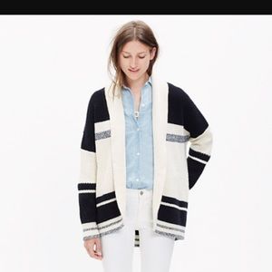 SUPER RARE! Madewell striped cocoon open cardigan