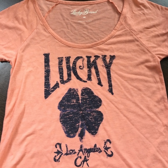 Peach coloured Lucky Brand t shirt - Picture 2 of 2