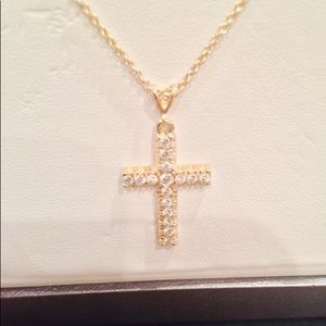Diamond & 14k gold pendant & chain