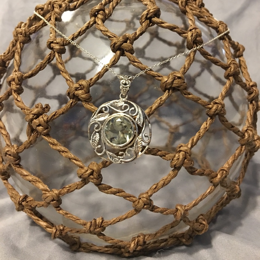 Citrine & Silver Filigree Necklace