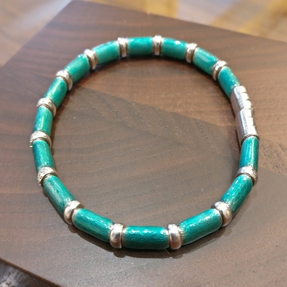 SOLD - Green Enamel & Diamond Firenze Bracelet - Picture 3 of 8