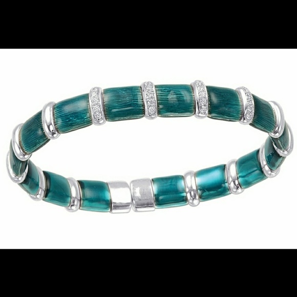 SOLD - Green Enamel & Diamond Firenze Bracelet - Picture 8 of 8