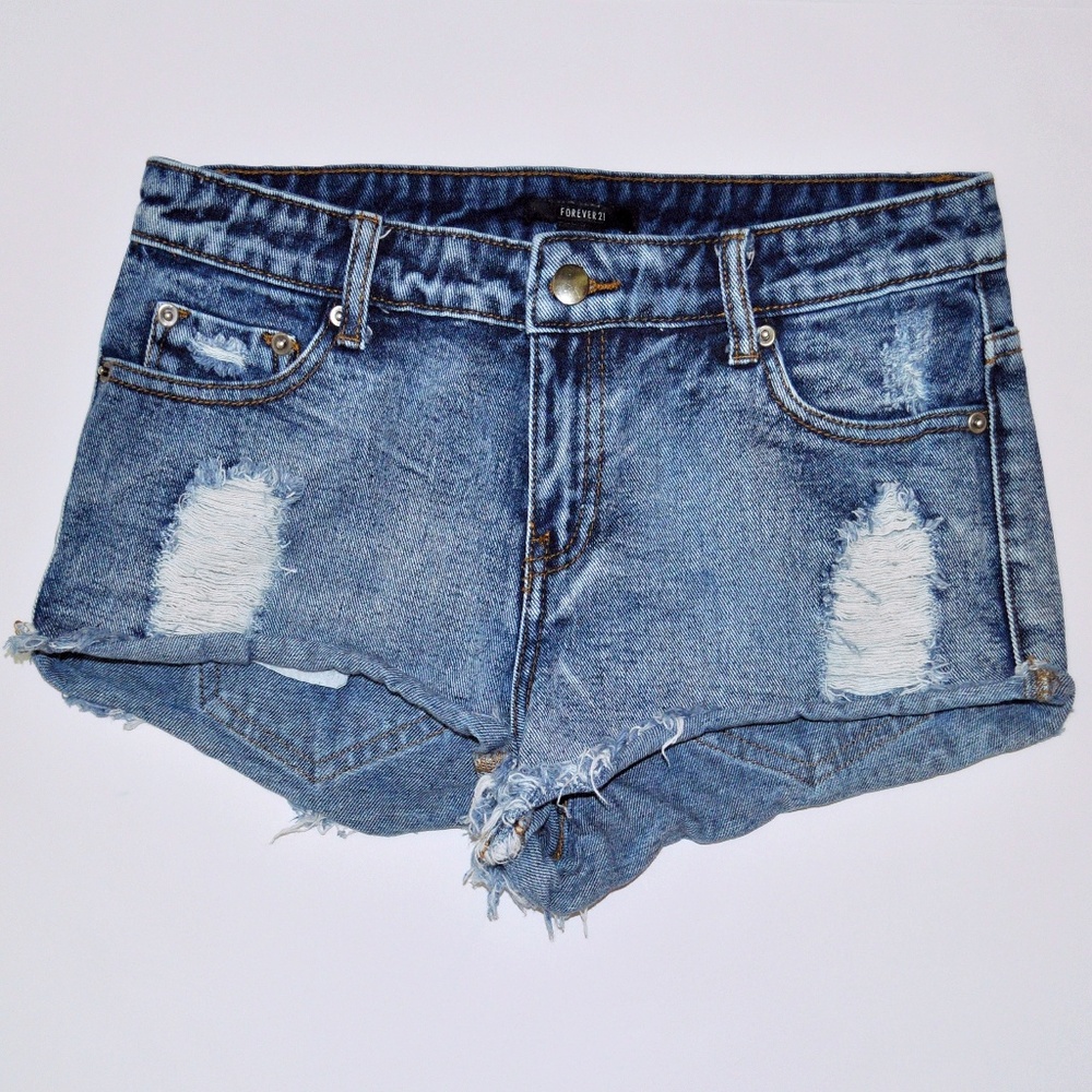 Distressed Denim Shorts