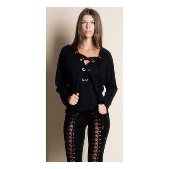 Mauve Lace Up Top - Picture 3 of 4