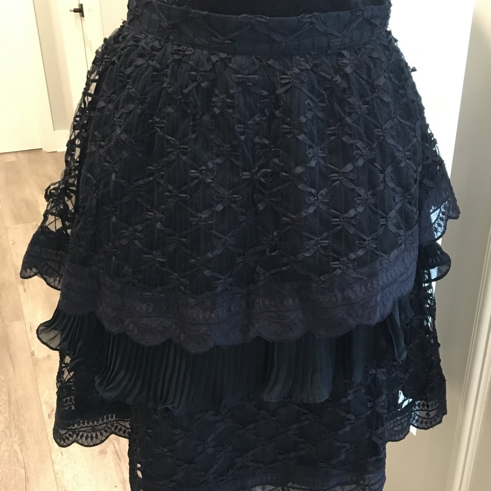 Moulinette Soeurs 3 Tiered lace/organza skirt