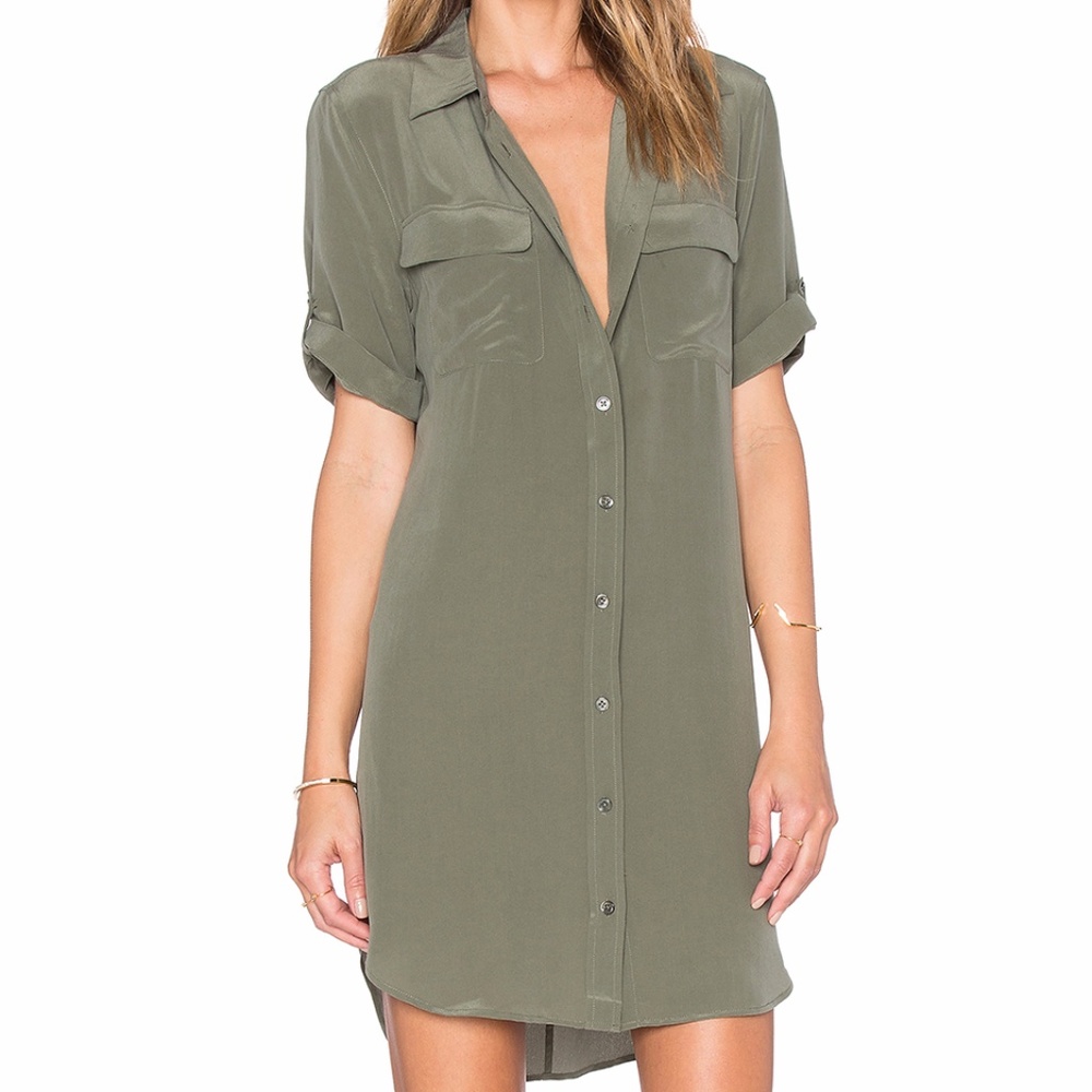 Equipment Olive Shirtdress