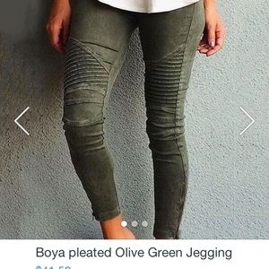 Boya olive green jeggin jeans