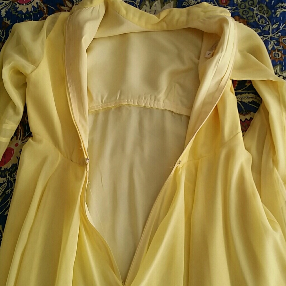VTG 70s Yellow Boho Clifton Wilhite Dress! ♡ - Picture 4 of 8