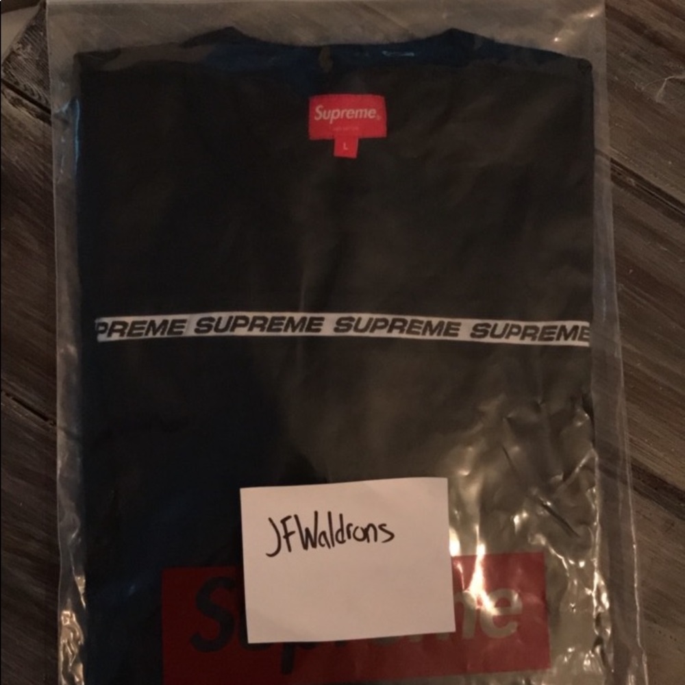 Supreme Tape L/S Pique Top Black Large