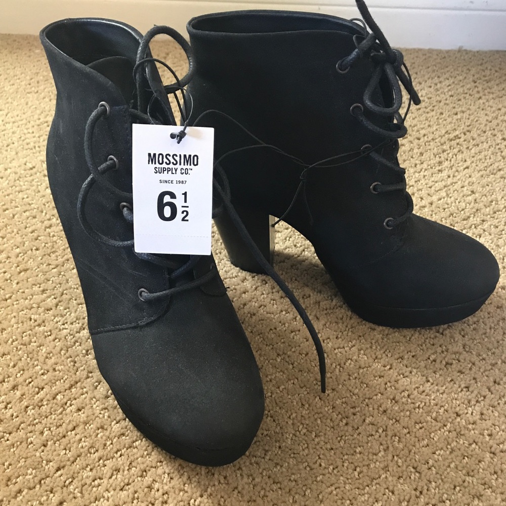 New Black Suede Heeled Booties!