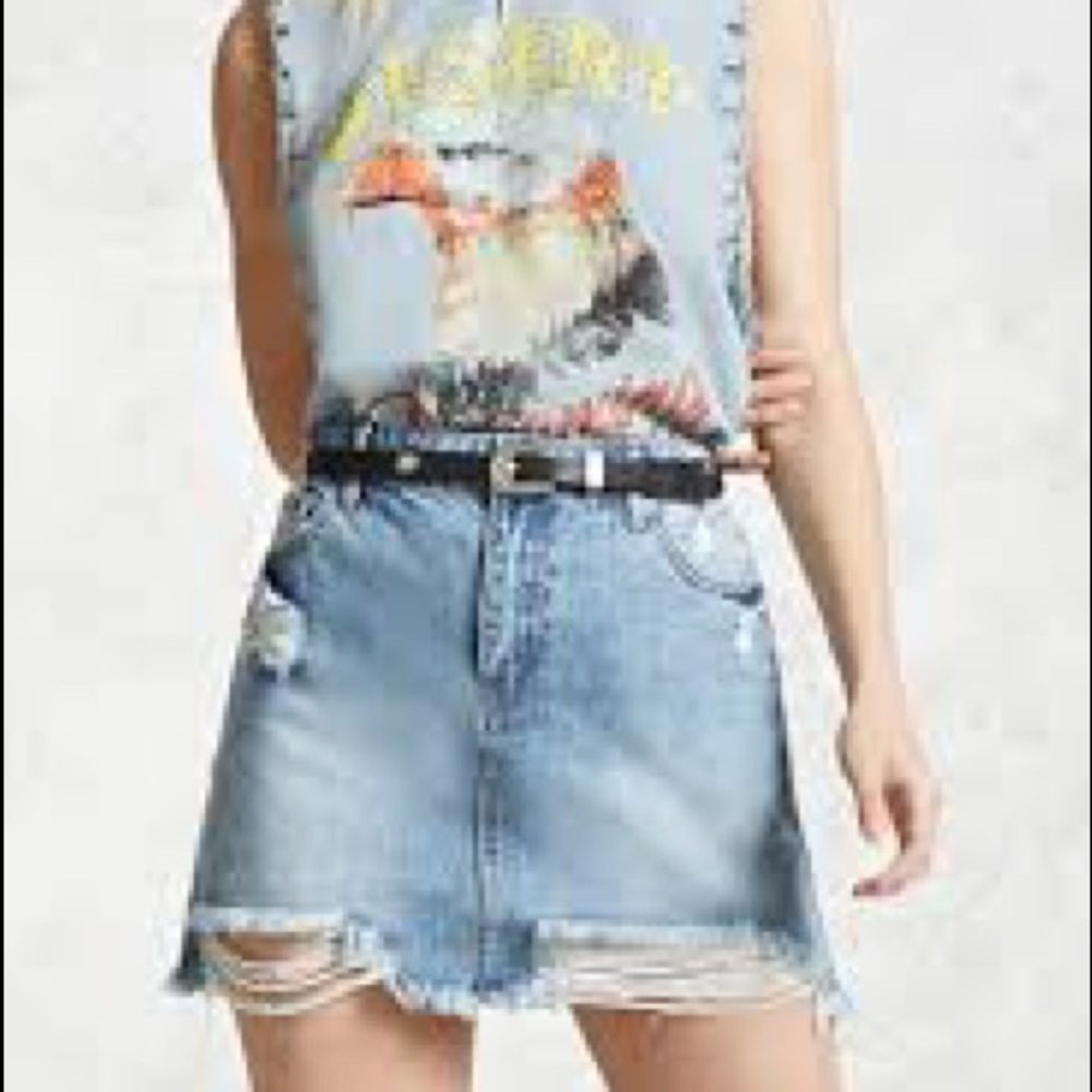 Distressed Denim skirt