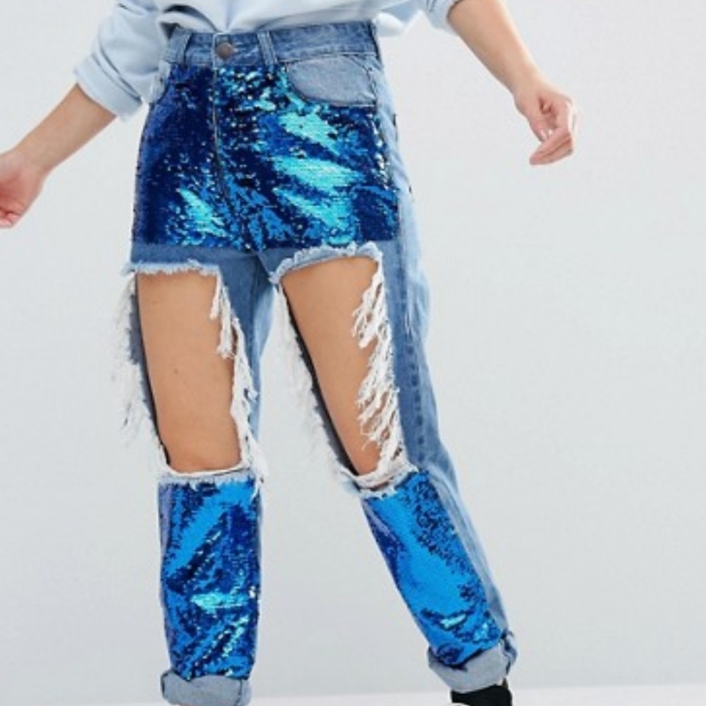 Sequin jeans
