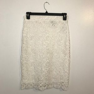 Forever 21 White Lace Pencil Skirt Forever 21 White Lace Pencil Skirt
