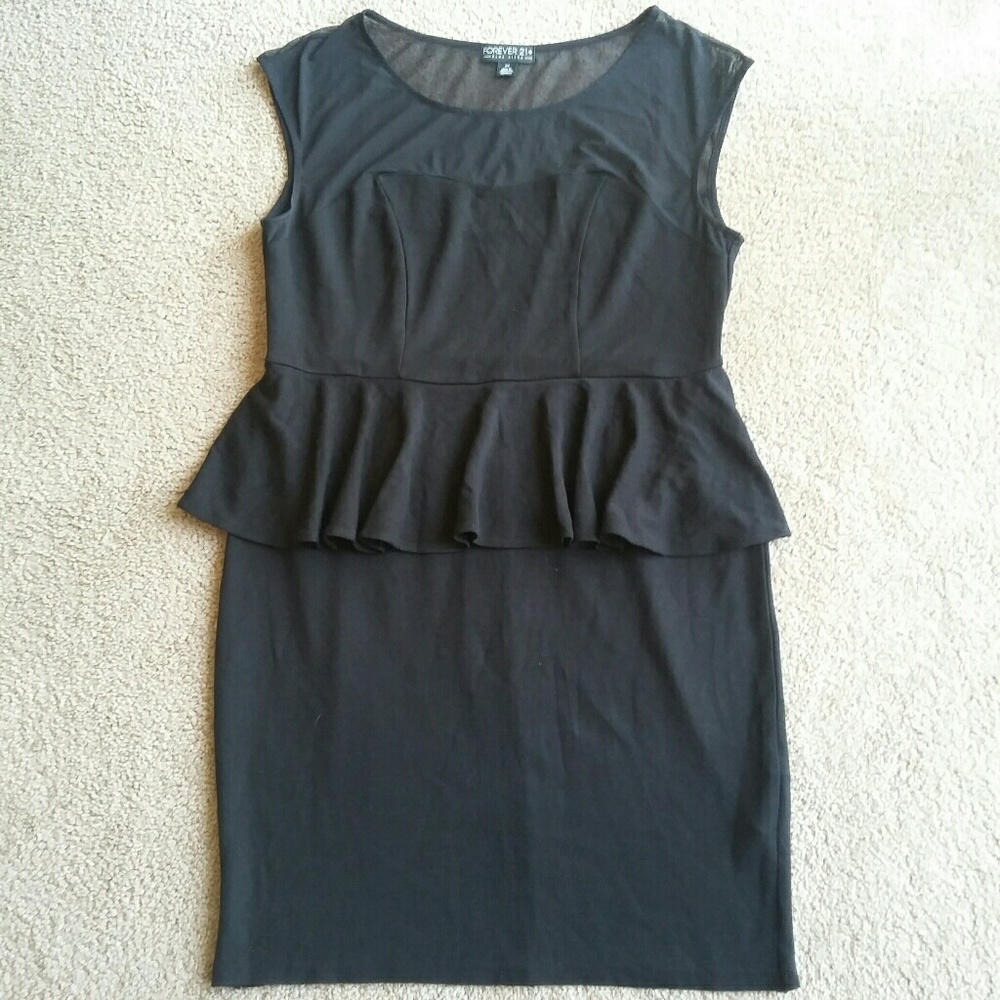 Forever 21 plus black peplum dress