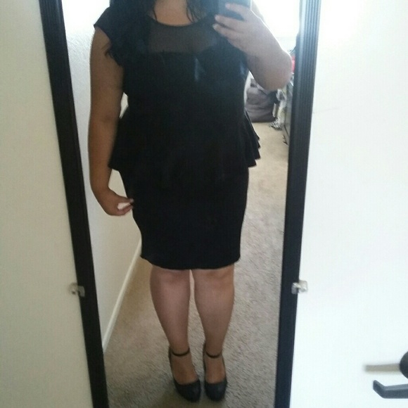 Forever 21 plus black peplum dress - Picture 7 of 8