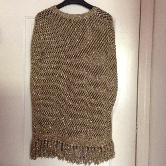 SOLD Valentino metallic gold poncho - Picture 2 of 4