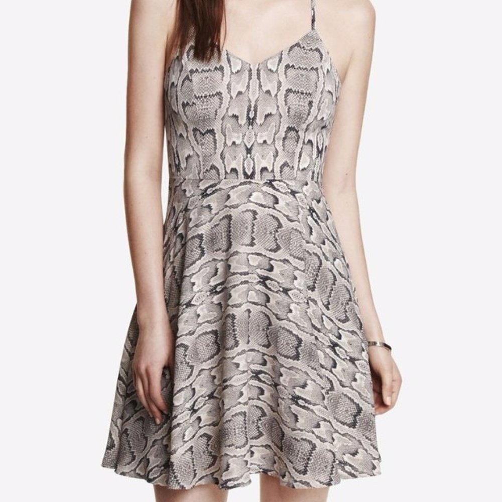 Sexy Snake Print Halter Slip Dress