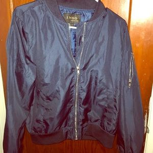 Navy Blue Bomber Jacket