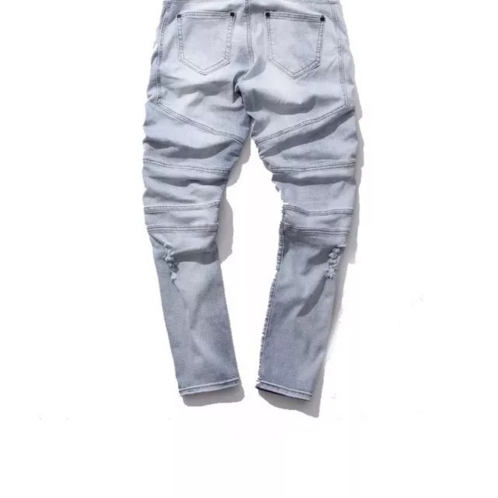 Men's Slim Ripped skinny biker jeans