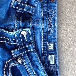 Miss me  jeans. Sz 27 cropped. Hole in crotch