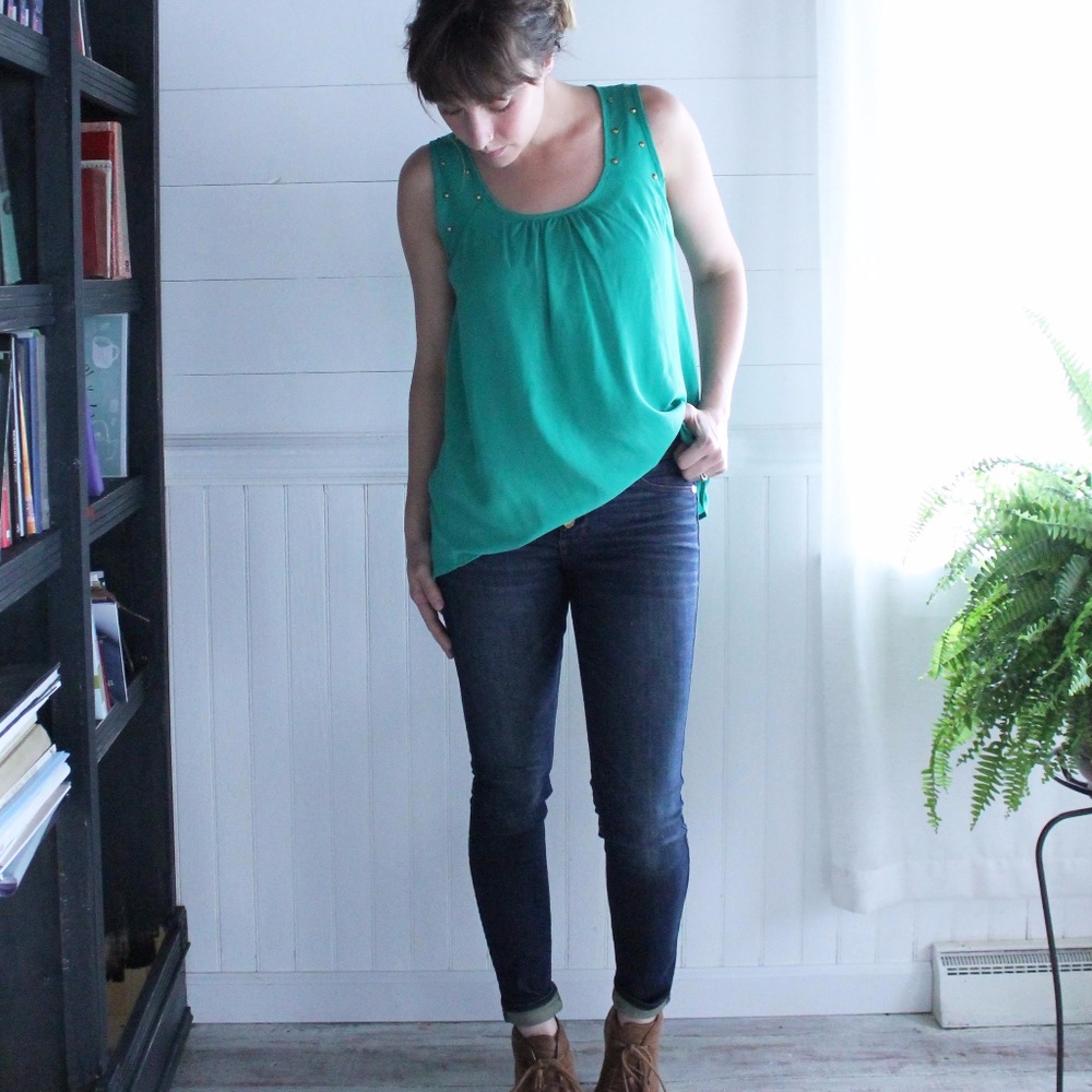 Emerald & Gold-Studed Tank