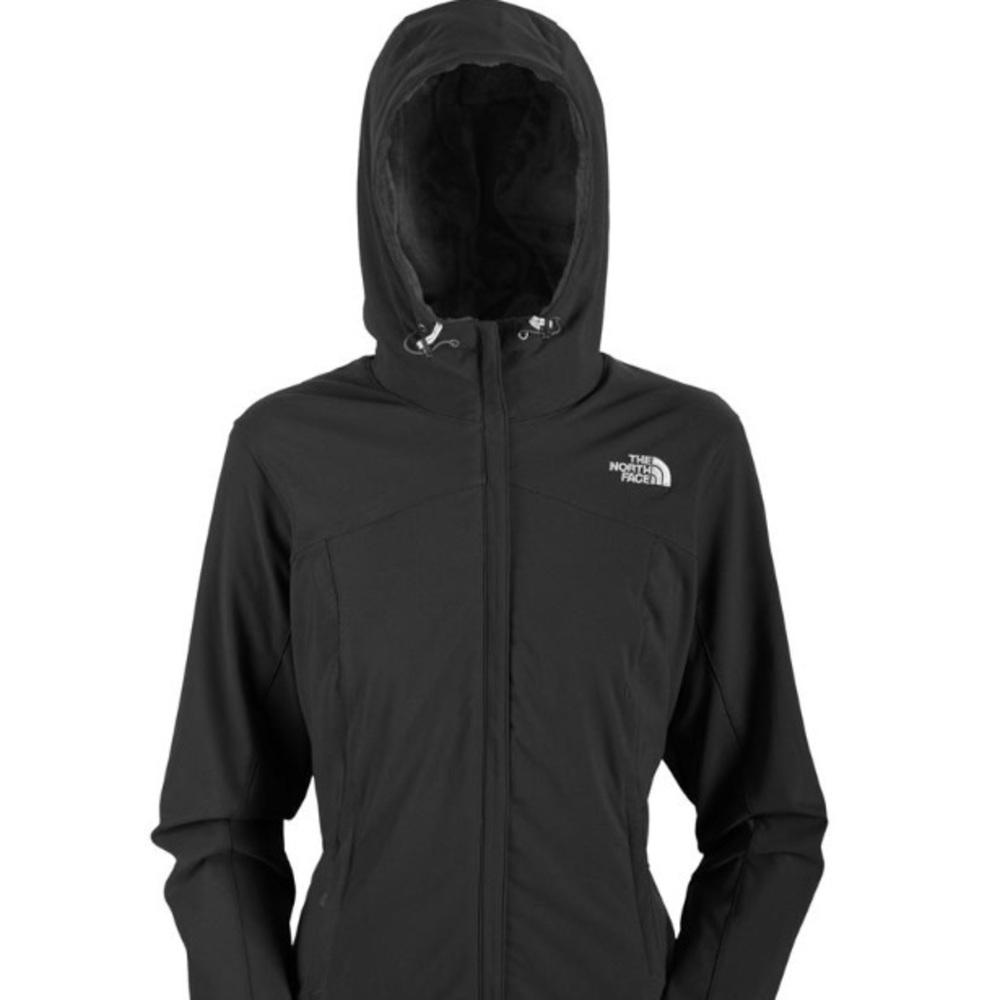 Small Black Hooded North Face Softshell