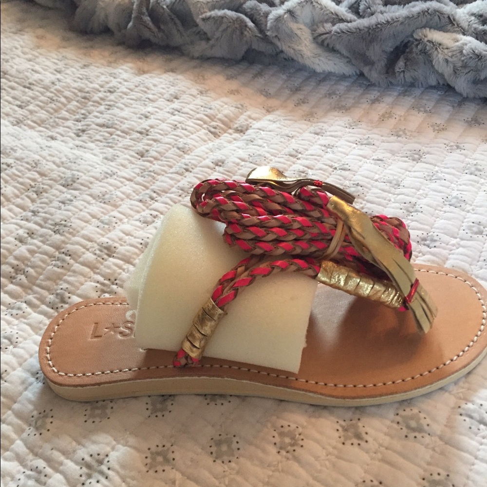 L*space leather Sandles with gold accents