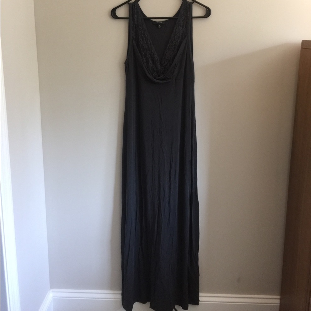 Gray with Lace Maxi Dress