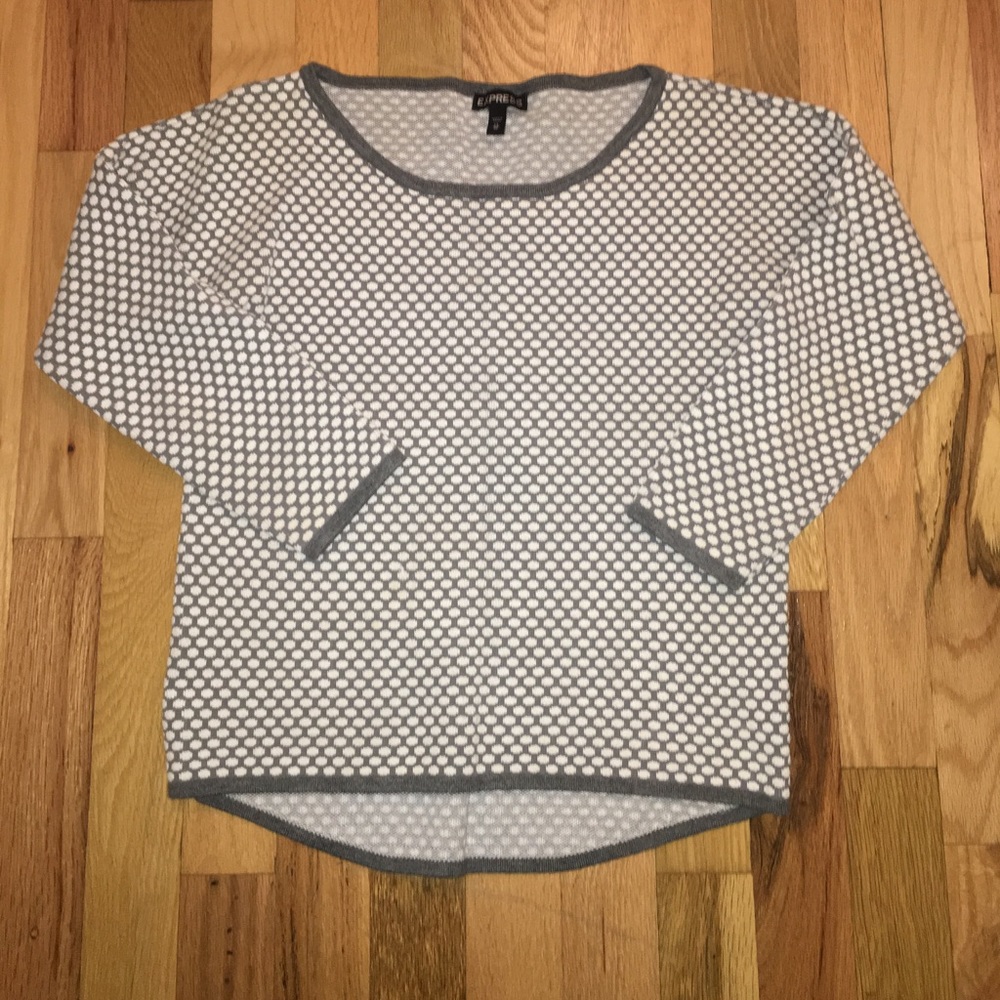 Express Grey/White Sweater!!