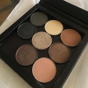 Six Ofra Cosmetic shadows and two makeup Geek