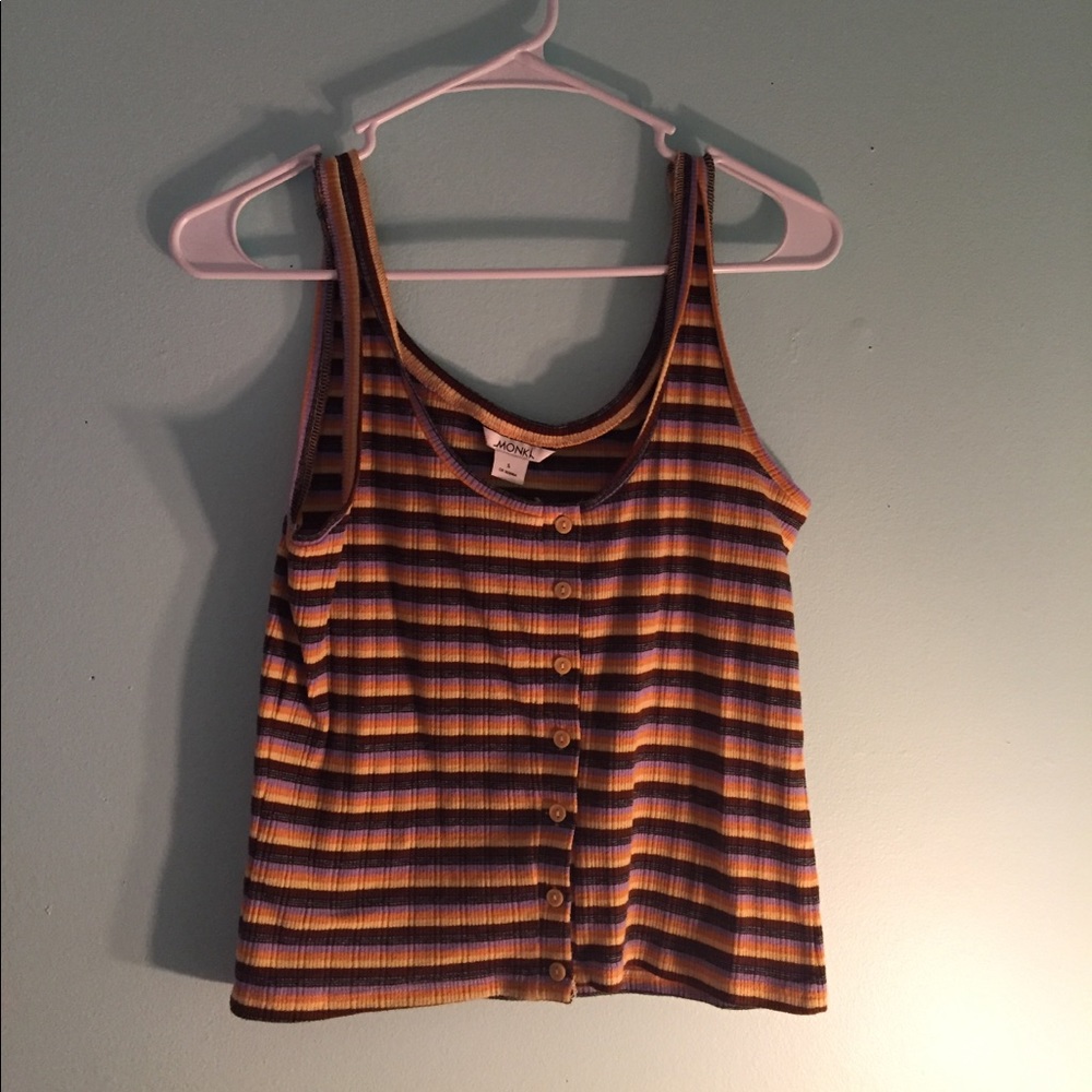 Monki colorful button down crop top