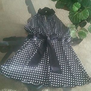 "Black and White Polka Dot Halter"