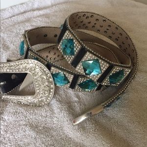BHW western bling belt  with turquoise stones