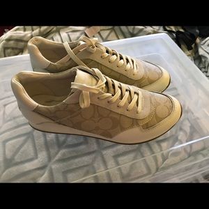 Coach sneakers! Worn once, great shape!!