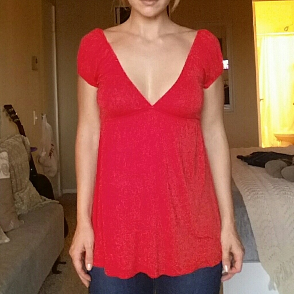 Flirty Floral Embroidered VNeck Top by LoveCulture