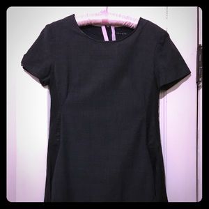Theory grey/black dress, leather side paneling