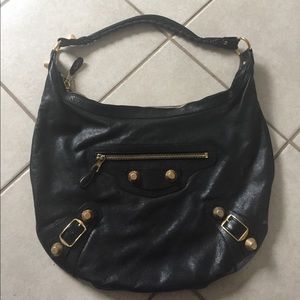 Balenciaga Black Leather Hobo Bag Arena Chevre Balenciaga Black Leather Hobo Bag Arena Chevre