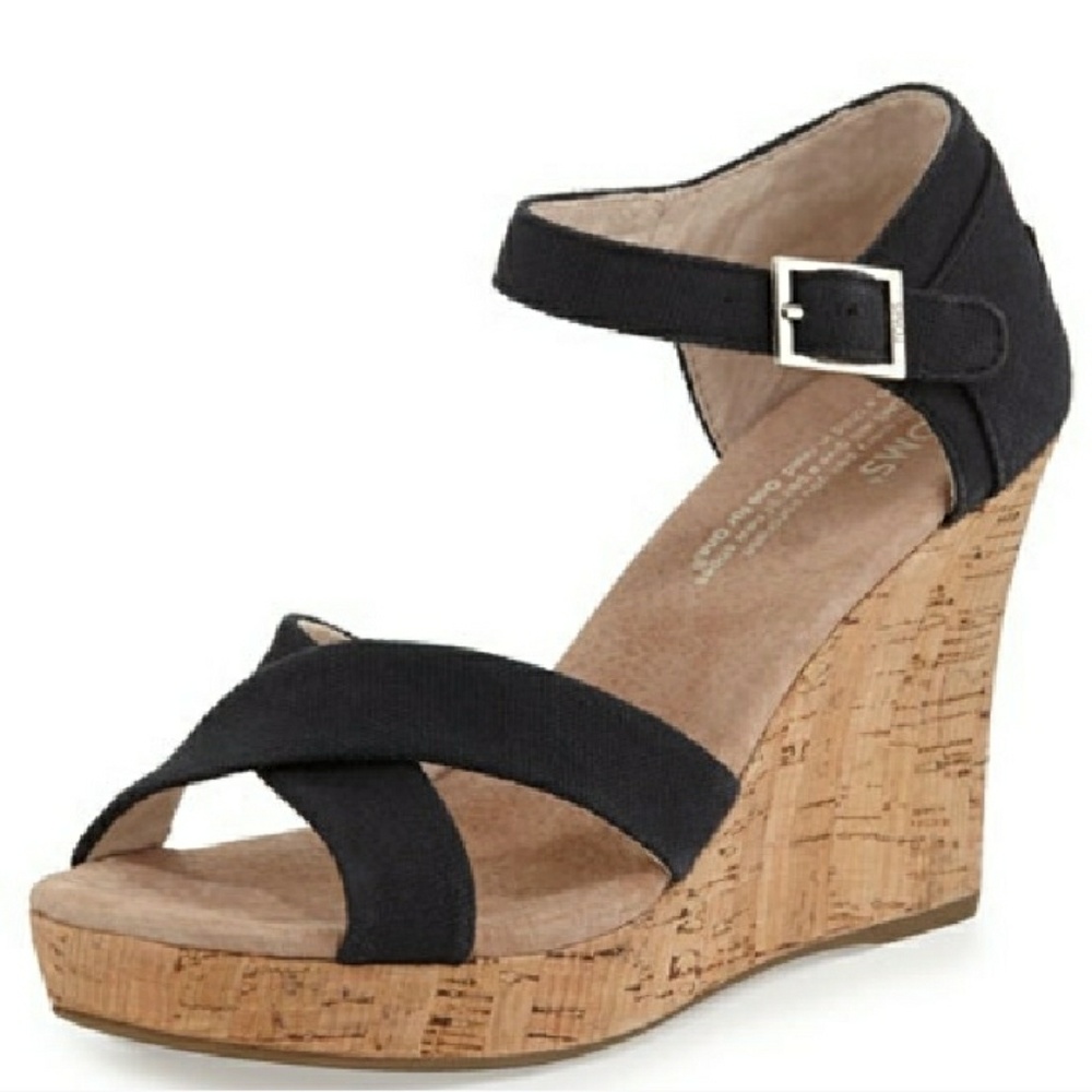 Toms Black wedge