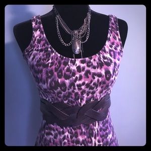 Purple, gray  & pink animal print dress