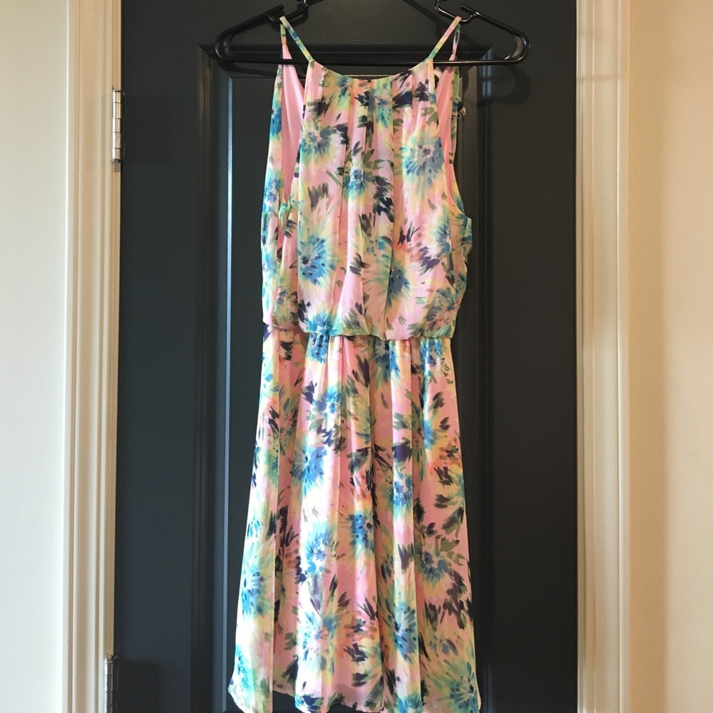 Lush Pale Pink Floral Dress