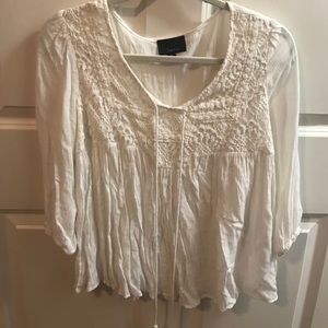 White crochet on top blouse