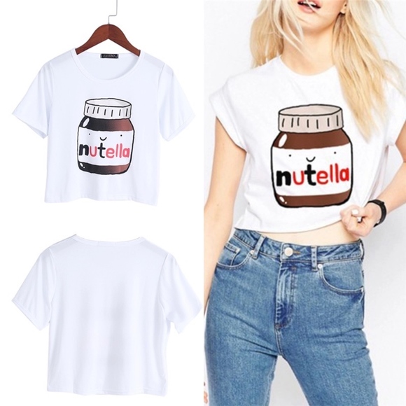 Up to XXL! Nutella Lover Crop Top tee! - Picture 4 of 4