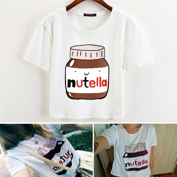 Up to XXL! Nutella Lover Crop Top tee! - Picture 3 of 4