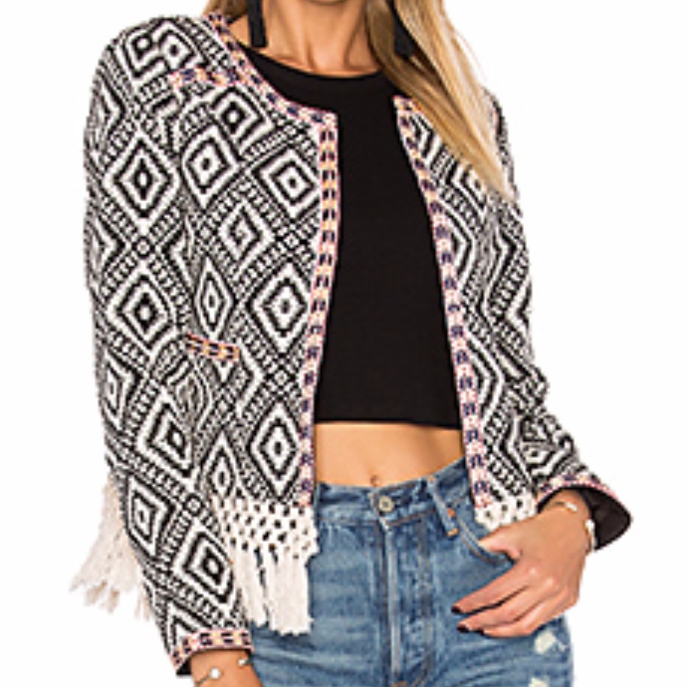 SOLD!! TulaRosa Santa Fe Embroidered Fringe Jacket - Picture 1 of 7