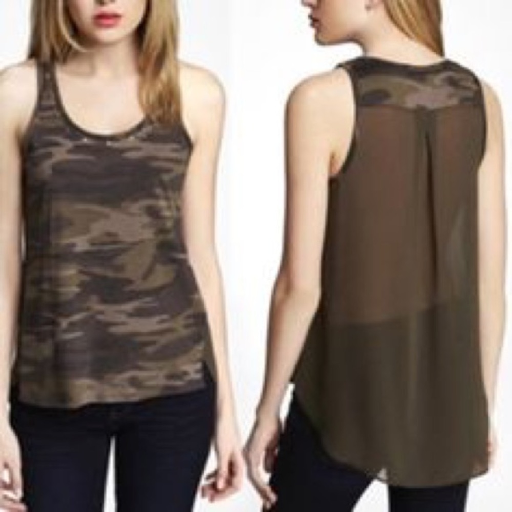 EXPRESS CAMO SHEER TANK